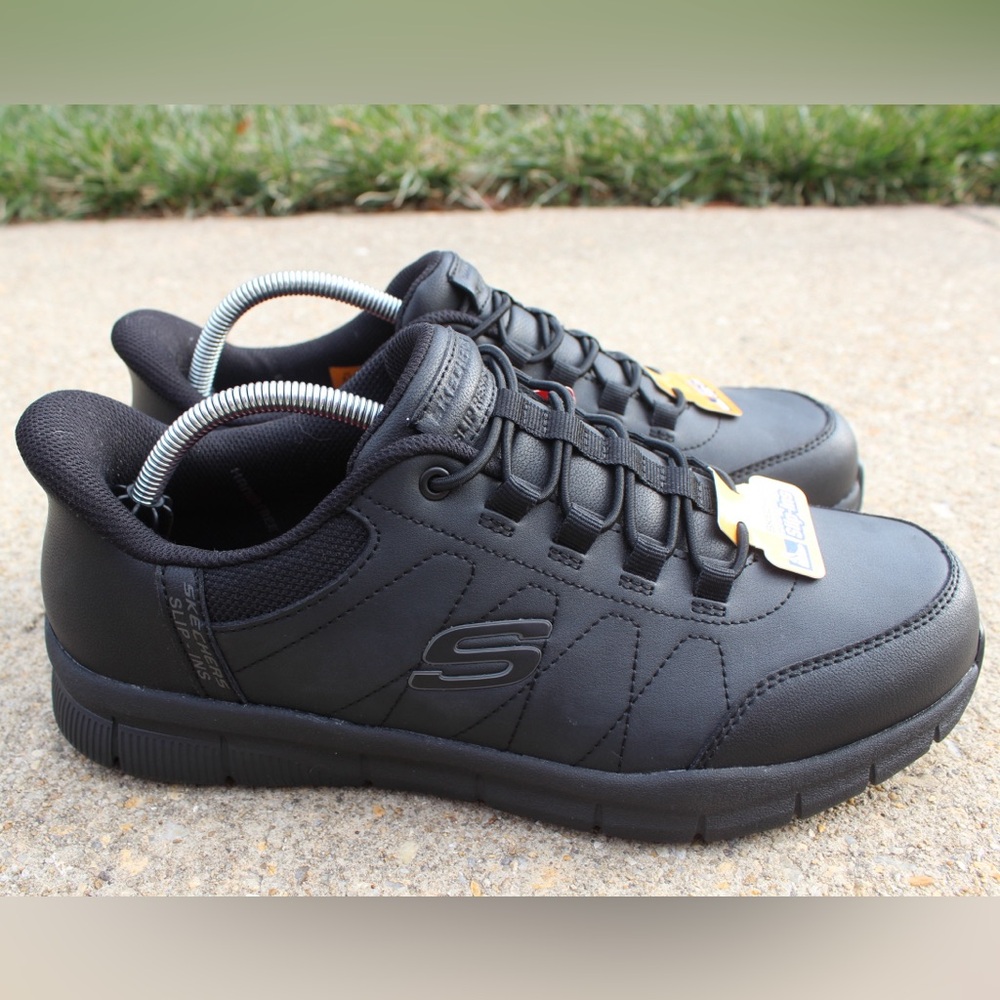Skechers Men's Black Hands Free Slip-ins Work Shoes Sz 9.5